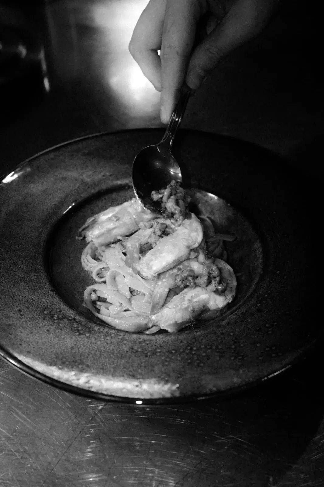Plating fresh pasta
